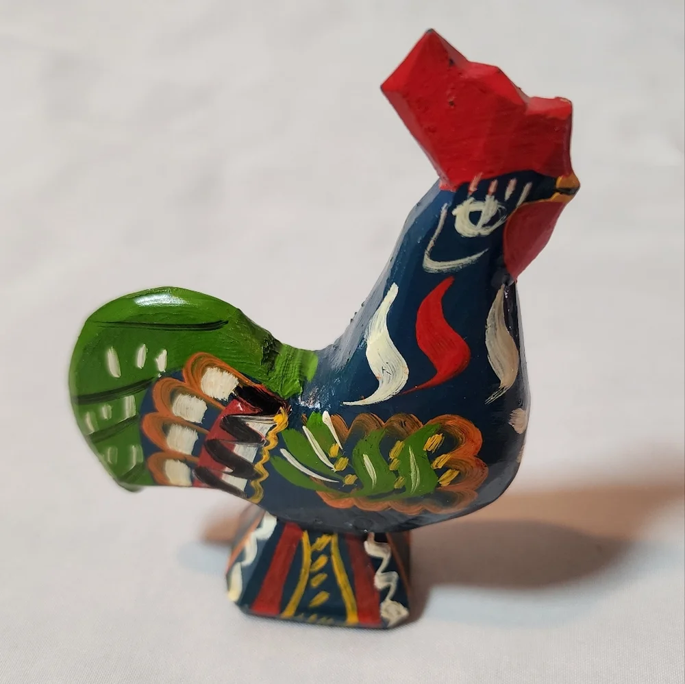 Vintage Swedish Tilly G.A. Olssen Hand Vrafted Dala Horses & Roosters Set
